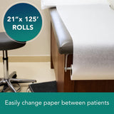 Tidi® Choice Crepe Table Paper, 21 Inch x 125 Foot, White by Tidi Products | Disposable Medical & Lab Supplies