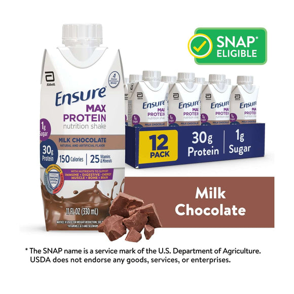 Ensure® Max Protein Chocolate Oral Supplement, 11 oz. Carton – hospital-grade bulk supply for institutions | trusted by Amazon customers