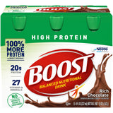 Boost High Protein Chocolate Nutrition Shake, 8 oz Bottle Case of 24