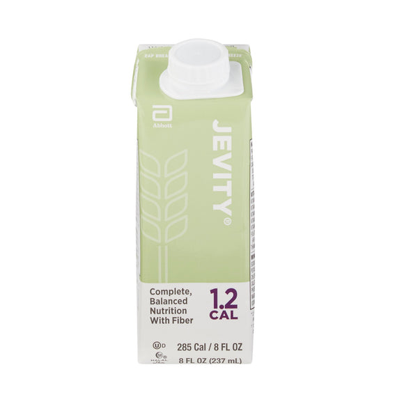 Jevity 1.2 with Fiber® Complete, Balanced Nutrition, 8-ounce carton Jevity® 1.2 Cal with Fiber Abbott Nutrition – Nutritional Drinks & Shakes | <ul> <li>Concentrated calories (1.2 Cal/mL) and high in protein (18.5% of calories) to help those tube-fed gain and maintain healthy weight</li> <li>Protein is needed for lean body