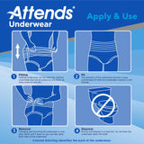 Attends® Adult Moderate Absorbent Underwear, X-Large, White