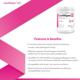 CaviWipes 2.0 Disinfecting Wipes, CS/12 – Bulk Facility Cleaning Supply - Commercial Wipes & Paper Supplies for commercial facility supply