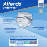 Attends® Adult Moderate Absorbent Underwear, Large, White