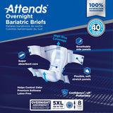 Attends® Overnight Bariatric Briefs, 5X-Large Attends® Overnight Bariatric Attends Healthcare Products