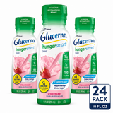 Glucerna Hunger Smart Creamy Strawberry Nutritional Shakes – 24 Pack (10 fl oz Bottles)