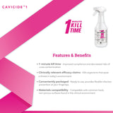 CaviCide1 Surface Disinfectant Cleaner, 24 oz. Trigger Spray Bottle, CS/12 – Commercial Janitorial Supply - Janitorial Cleaning Supplies for commercial facility supply