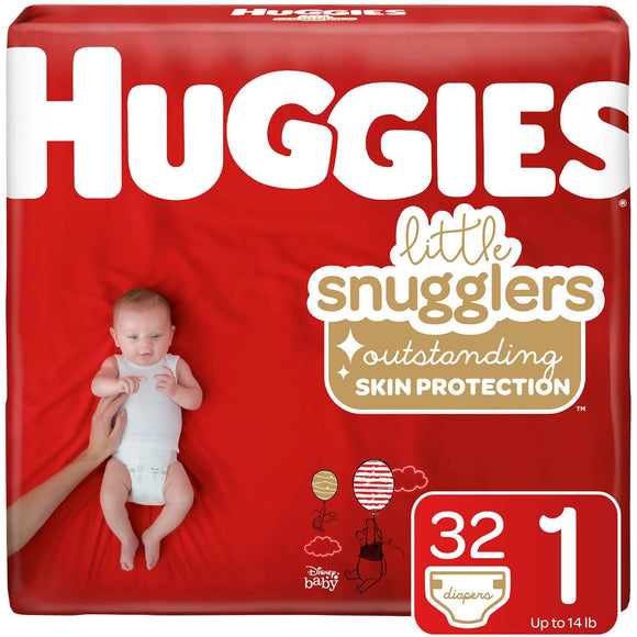 Huggies® Little Snugglers Diaper, Size 1 – Baby Diapers | <ul> <li>Super-absorbent material helps draw away wetness to keep moisture away from baby's delicate skin</li> <li>Narrow crotch allows optimal fit to promote healthy growth and de