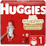 Huggies® Little Snugglers Diaper, Size 1 – Baby Diapers | <ul> <li>Super-absorbent material helps draw away wetness to keep moisture away from baby's delicate skin</li> <li>Narrow crotch allows optimal fit to promote healthy growth and de