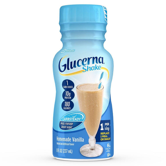 Glucerna® Shake Vanilla Oral Supplement, 8 oz. Bottle – Nutritional Drinks & Shakes | <ul> <li>Glucerna shakes have blends of slow-release carbohydrates to help minimize blood sugar spikes</li> <li>Delicious taste to help curb cravings</li> <li>Each bottle contains