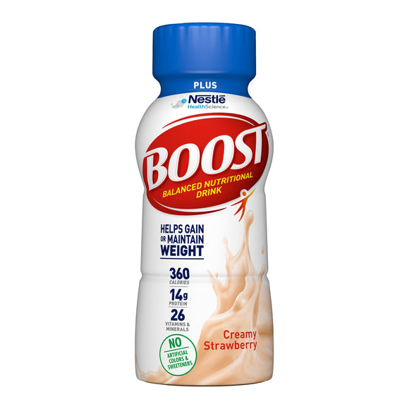 Boost® Plus Strawberry Oral Supplement, 8 oz. – Nutritional Drinks & Shakes | <ul> <li>14 grams of high-quality proteins promote the growth and maintenance of muscle mass</li> <li>Boost Plus nutritional drink in a great-tasting strawberry flavor provides ess