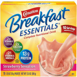 Carnation Breakfast Essentials® Strawberry Oral Supplement, 1.26 oz. Packet – Health & Beauty | <ul> <li>Nestle Carnation Breakfast Essentials individual packets have 13 grams of protein and 220 calories, providing energy and building muscle</li> <li>These essential minerals