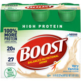 Boost® High Protein Vanilla Oral Supplement, 8 oz. Bottle – Nutritional Drinks & Shakes | <ul> <li>Protein is a building block of muscle, necessary to build and repair tissue</li> <li> Every 8 fl oz bottle contains 20 grams of the high-quality protein (40% Daily Value)
