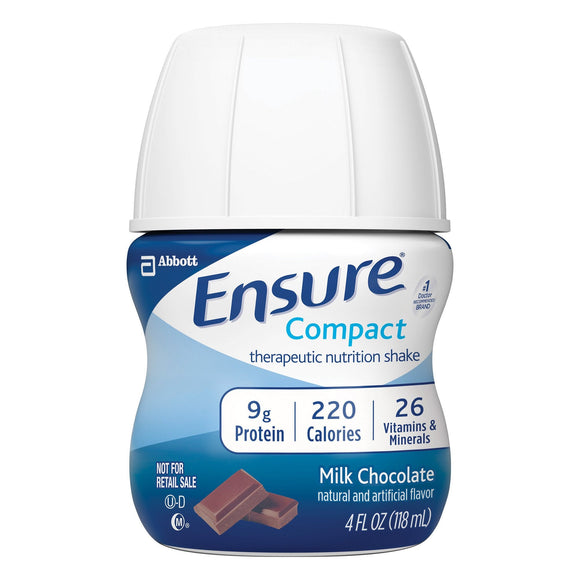 Ensure® Compact Therapeutic Nutrition Shake, Chocolate – Nutritional Drinks & Shakes | <ul> <li>Significant source of protein (9 grams per 4 fluid ounces)</li> <li>82.5 mg choline per serving, which is 15% of the daily value for choline (550 mg)</li> <li>Abundant sou